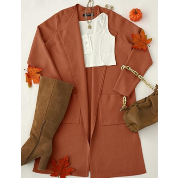 MEROKEETY Women's Casual Knit Cardigan Coat with Pockets