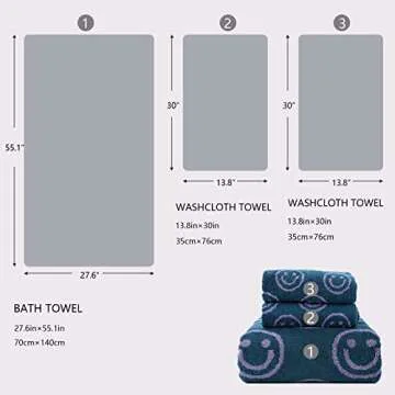 Ultra Soft 100% Cotton Funny Smiling Face Bath Towel Sets