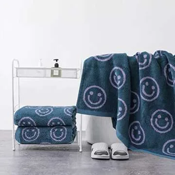 Ultra Soft 100% Cotton Funny Smiling Face Bath Towel Sets