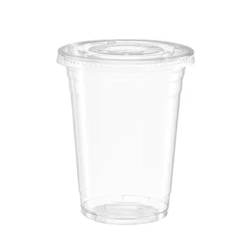 Clear Plastic Cups with Lids 100 Count - 16 oz Durable