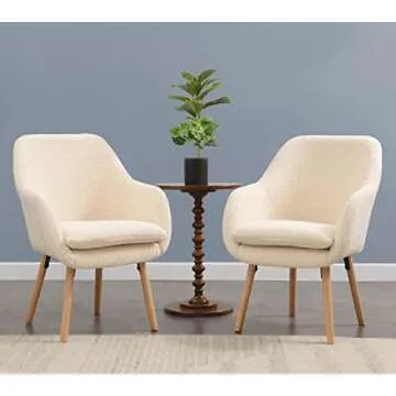 Convenience Concepts Take a Seat Charlotte Wingback Sherpa Accent Armchair 25.25" - Boho Transitional Boucle Lounge Chair for Office, Den, Living Room, Sherpa Cream