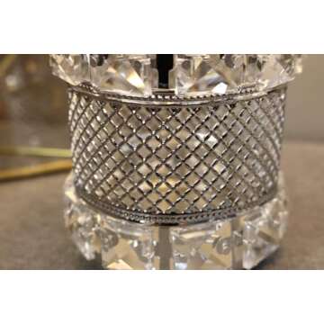 CY craft Silver Makeup Brush Holder Organizer,Handcrafted Vintage Cosmetics Brushes Eyebrow Pencil Pen Cup Collection, Crystal Flower Vase Desk Dresser Decoration and Storage,4.7 x 4 Inch