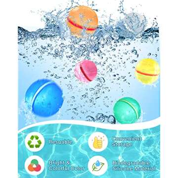 SOPPYCID Reusable Water Balloons Pool Toys,Water Balloons for Kids