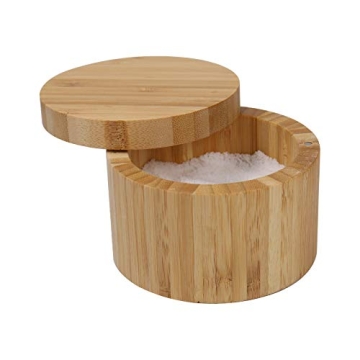 Stylish HTB Bamboo Salt Box with Magnetic Lid for Seasonings