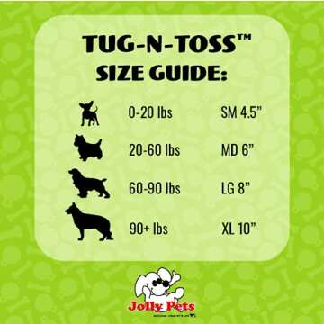 Jolly Pets Tug-N-Toss Ball for Active Dogs - 6 Inch Blueberry