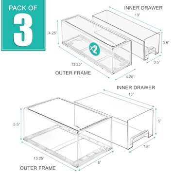 Sorbus Stackable Storage Drawers for Home Organization