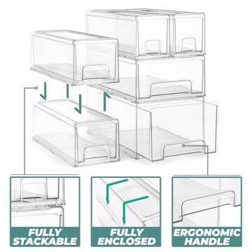 Sorbus Stackable Storage Drawers for Home Organization