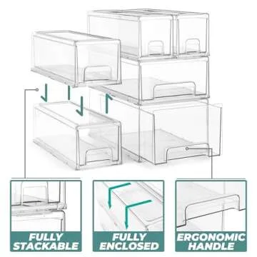 Sorbus Stackable Storage Drawers for Home Organization