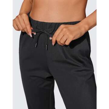 CRZ YOGA 4-Way Stretch Workout Joggers for Women 28" Casual Travel Lounge Athletic Pants with Pockets Black Small