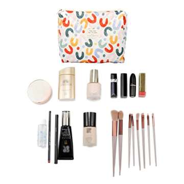 TOPASION Cotton Cosmetic Bag Travel Makeup Pouch Quilted Handbag Purse for Women (UU)