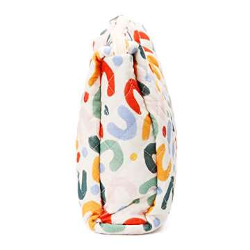 TOPASION Cotton Cosmetic Bag Travel Makeup Pouch Quilted Handbag Purse for Women (UU)