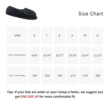 Git-up Diabetic Slippers for Women Memory Foam Arthritis Edema Adjustable Open Toe Swollen Feet Slippers Bedroom House Indoor Outdoor Shoes with Rubber Sole, Black 11#