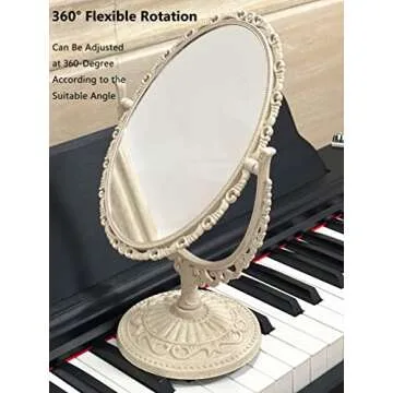 Vintage 2-Sided Tabletop Makeup Mirror with Swivel