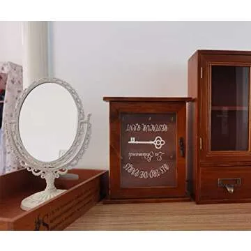 Vintage 2-Sided Tabletop Makeup Mirror with Swivel