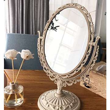 Vintage 2-Sided Tabletop Makeup Mirror with Swivel