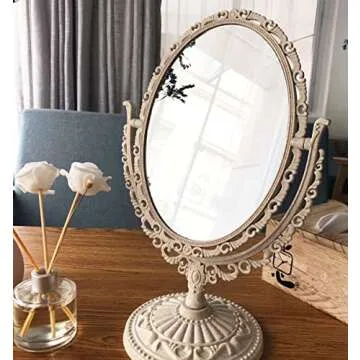 Vintage 2-Sided Tabletop Makeup Mirror with Swivel