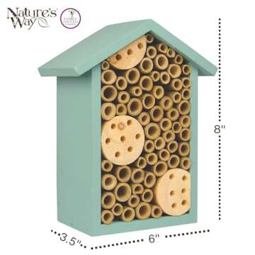 Nature's Way Bird Products PWH1-C Teal Bee House for Thriving Gardens