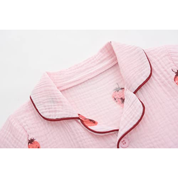 BINIDUCKLING Baby Girl Strawberry Pajamas for Toddlers