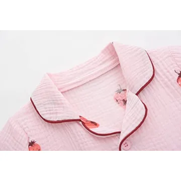 BINIDUCKLING Baby Girl Strawberry Pajamas for Toddlers