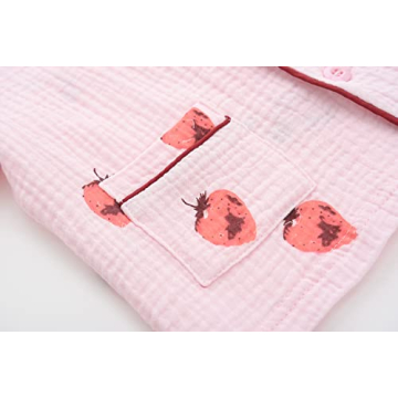 BINIDUCKLING Baby Girl Strawberry Pajamas for Toddlers