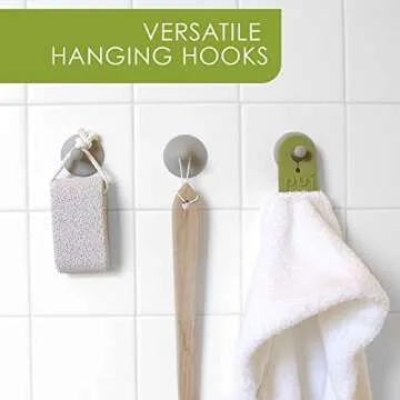 Puj Peel 'n Stick Adhesive Hooks - Grey 3-Pack for Easy Use