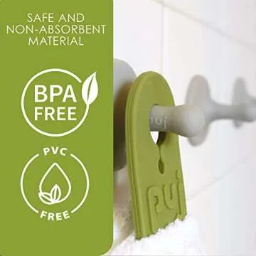 Puj Peel 'n Stick Adhesive Hooks - Grey 3-Pack for Easy Use