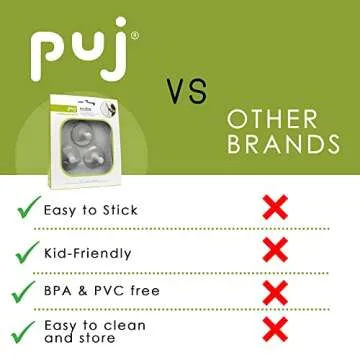 Puj Peel 'n Stick Adhesive Hooks - Grey 3-Pack for Easy Use