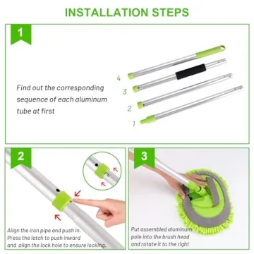 Dependable Ordenado 62" Car Wash Brush Kit for Easy Cleaning