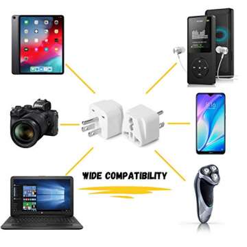 Bates European Plug Adapter - Travel Made Easy with 2 pcs