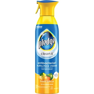 Pledge Multi-surface Spray Antibacterial Wood Polish, Citrus, 9.7 Ounce (Pack of 6)