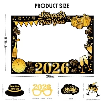 New Year's Eve Party Supplies 2026 Photo Booth Props Kit