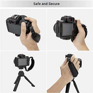 JJC Camera Hand Grip Strap for Sony ZV-E10 A7CR A7CII A7RV A7RIV A7RIII A7RII A7M4 A7 IV III A7S II A6700 A6600 A6500 A6400 A6300 A6100 A6000 A5100 A7C A9 A99 A77 II RX10 IV III II DSC-H300 Leica Q3