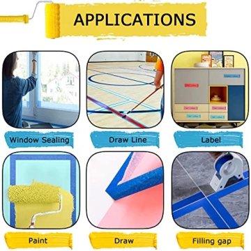 Premium Painters Blue Tape - 4 Rolls for DIY