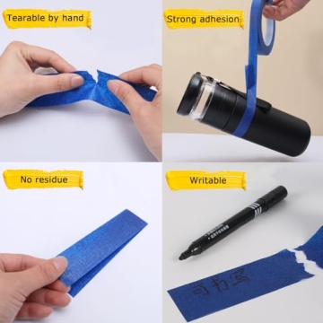 Premium Painters Blue Tape - 4 Rolls for DIY