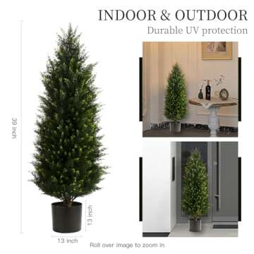 Realistic 3.2FT Artificial Cedar Trees for Home Decor
