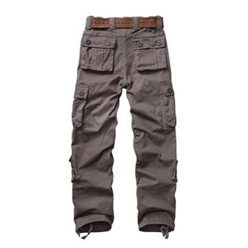 Women's Cotton Casual Military Army Cargo Pants - 8 Pocket, Grey, US 2