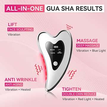 LEYOK Electric Gua Sha Facial Tools - Face Sculpting Tool/Lift Device - Heated & Vibration & Red Lig...