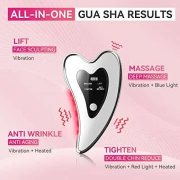 LEYOK Electric Gua Sha Facial Tools - Face Sculpting Tool/Lift Device - Heated & Vibration & Red Lig...