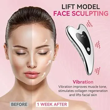 LEYOK Electric Gua Sha Facial Tools - Face Sculpting Tool/Lift Device - Heated & Vibration & Red Light Massager, Anti-Aging & Wrinkles, Puffiness, Double Chin, Tension Relief