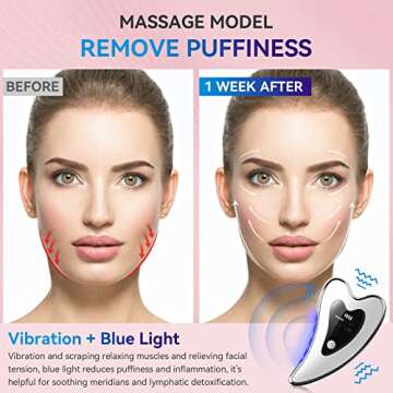 LEYOK Electric Gua Sha Facial Tools - Face Sculpting Tool/Lift Device - Heated & Vibration & Red Light Massager, Anti-Aging & Wrinkles, Puffiness, Double Chin, Tension Relief