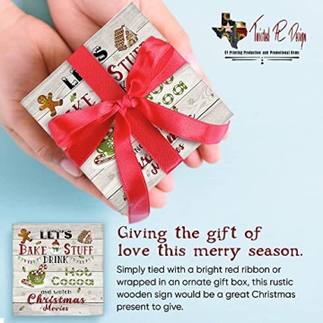 Twisted R Design 5x5 Christmas Wooden Sign for Decor