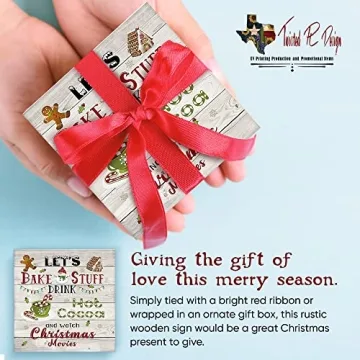 Twisted R Design 5x5 Christmas Wooden Sign for Decor