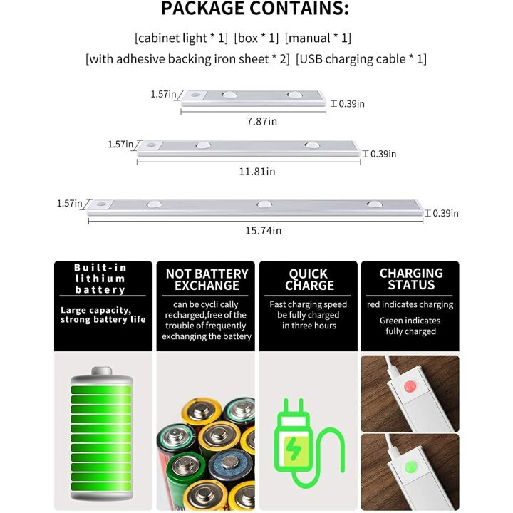GARTO Rechargeable Wireless Under Cabinet Lights