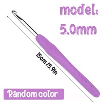 5.0mm and 5.5mm Ergonomic Crochet Hook, Crochet Needles, Ergonomic Handle Crochet Hook, Knitting Nee...