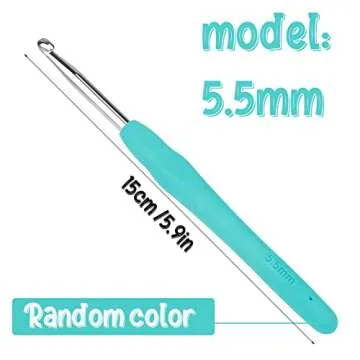 5.0mm and 5.5mm Ergonomic Crochet Hook, Crochet Needles, Ergonomic Handle Crochet Hook, Knitting Needles with Soft Handle Beginners and Experienced Crochet Hobbyists(2.0 mm, 2.5 mm)