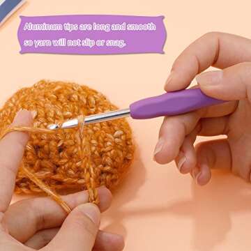 5.0mm and 5.5mm Ergonomic Crochet Hook, Crochet Needles, Ergonomic Handle Crochet Hook, Knitting Needles with Soft Handle Beginners and Experienced Crochet Hobbyists(2.0 mm, 2.5 mm)