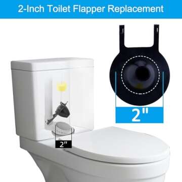 Hibbent 2-Inch Toilet Flapper Replacement for American Standard