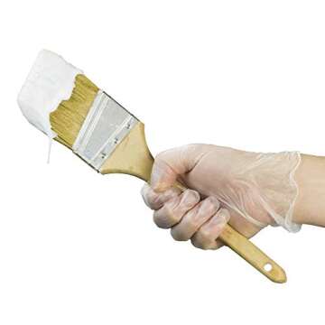 GLOVEPLUS AMMEX Industrial Clear Vinyl Gloves, Latex Free, Powder Free, Food Safe, Disposable, Non-Sterile