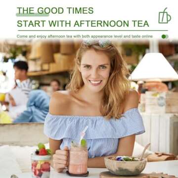 DUMING-IN 6 Pcs Reusable Glass Straws with 2 Cleaning Brushes, Cute Colorful Bow Glass Straws Shatter Resistant, Reusable Straws Dishwasher Safe for Juices, Smoothies, Milkshakes, Teas