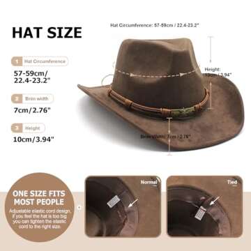 LIDHAY Cowboy Hat for Women and Men - Stylish Western Suede Hat for All Occasions